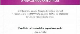 FKPV prejela potrdilo o podlajšanju akreditacije zavoda